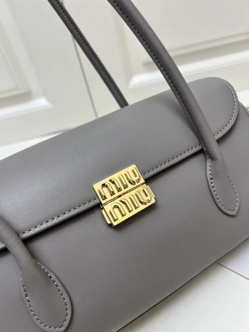 MIU MIU Gray Top Handle Shoulder Bag H08875 - Image 5