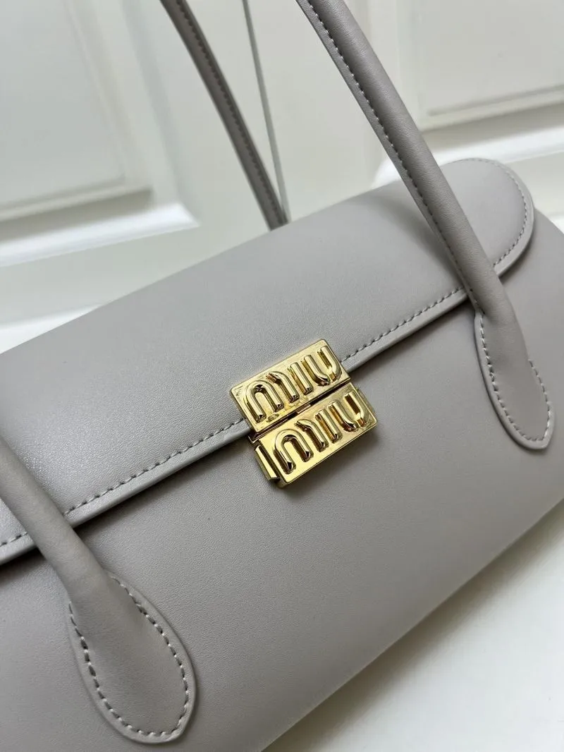 MIU MIU Light Gray Top Handle Bag H08875 - Image 6