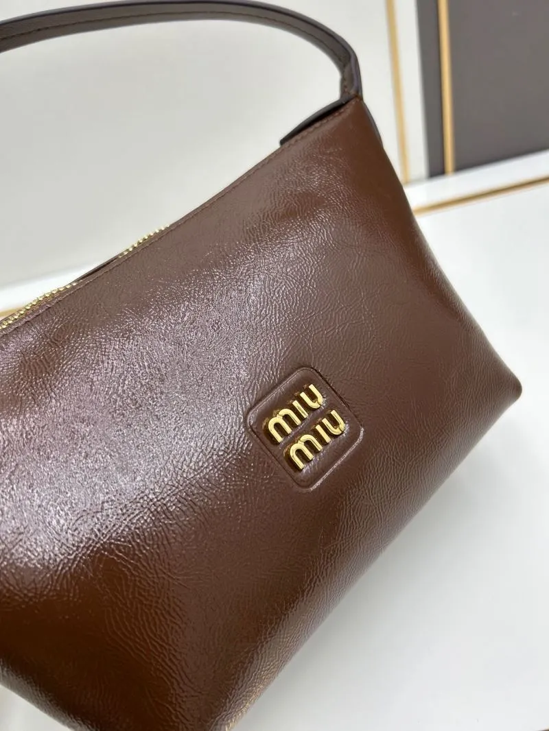 Miu Miu Brown Leather Top Handle Bag 1058 - Image 3