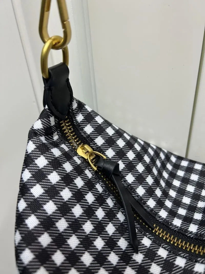MIU MIU Black White Check Top Handle Bag 5NE581 - Image 6