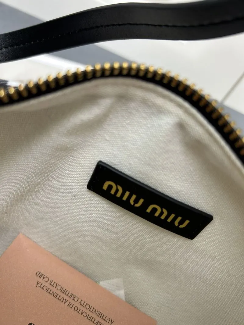 MIU MIU Black White Check Top Handle Bag 5NE581 - Image 9