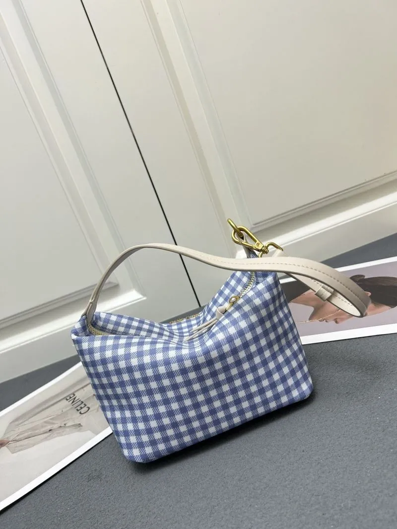 Alternative view of MIU MIU Blue White Gingham Top Handle Bag 5NE581