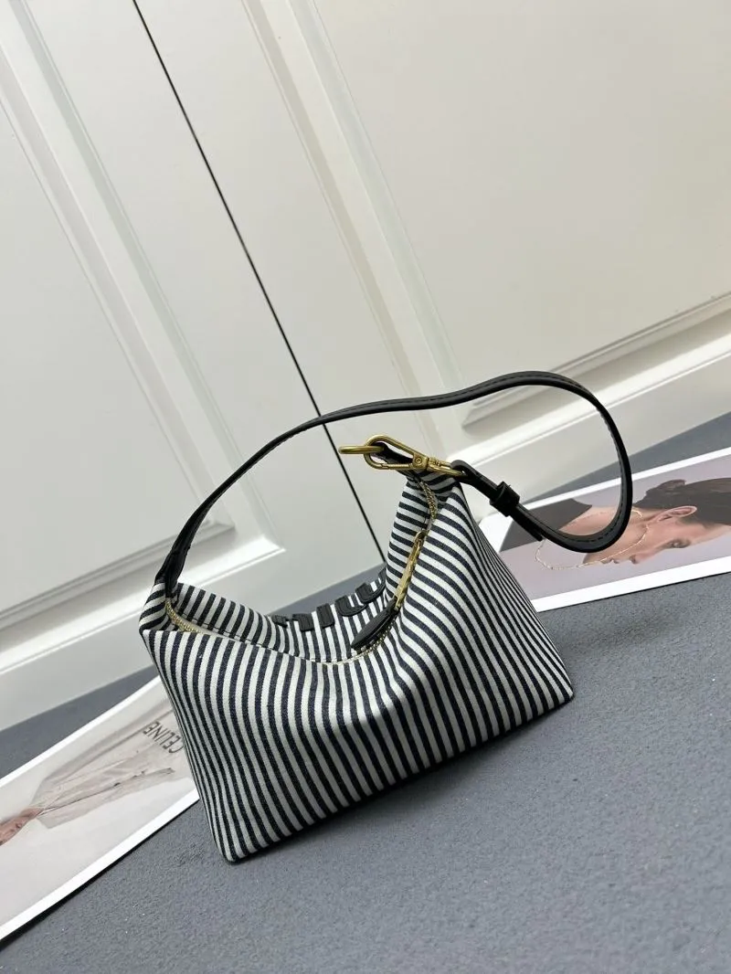 MIU MIU Black White Striped Top Handle Bag 5NE581 - Image 3