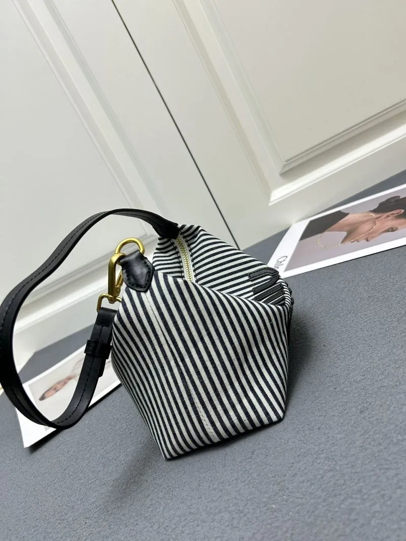 MIU MIU Black White Striped Top Handle Bag 5NE581 - Image 4