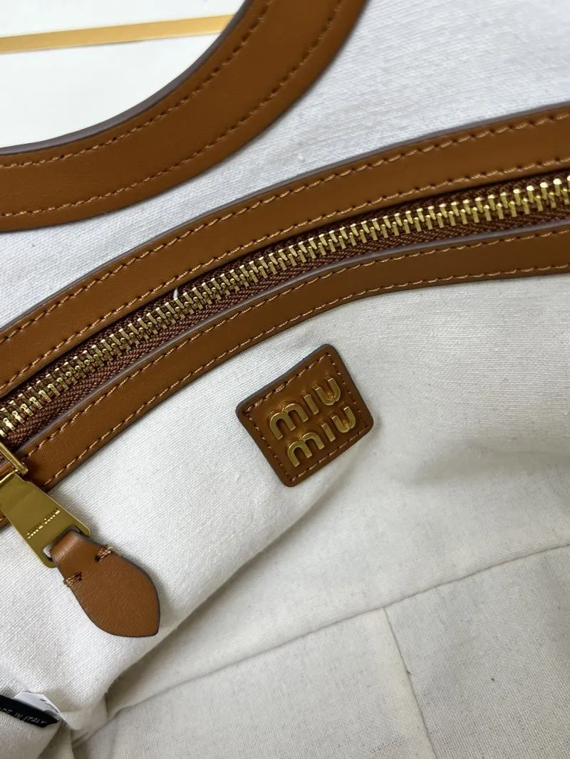MIU MIU Brown Corduroy Top Handle Crossbody Bag - Image 9