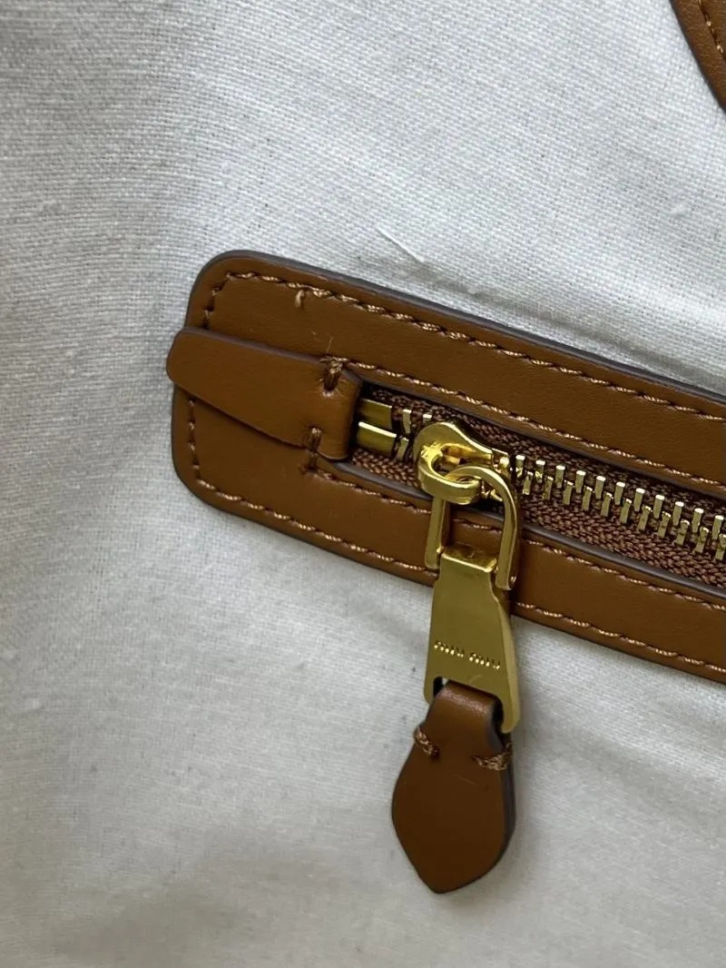 Alternative view of MIU MIU Brown Corduroy Top Handle Tote Bag 1072