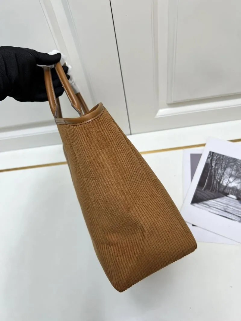 MIU MIU Brown Corduroy Top Handle Tote Bag 1072 - Image 7