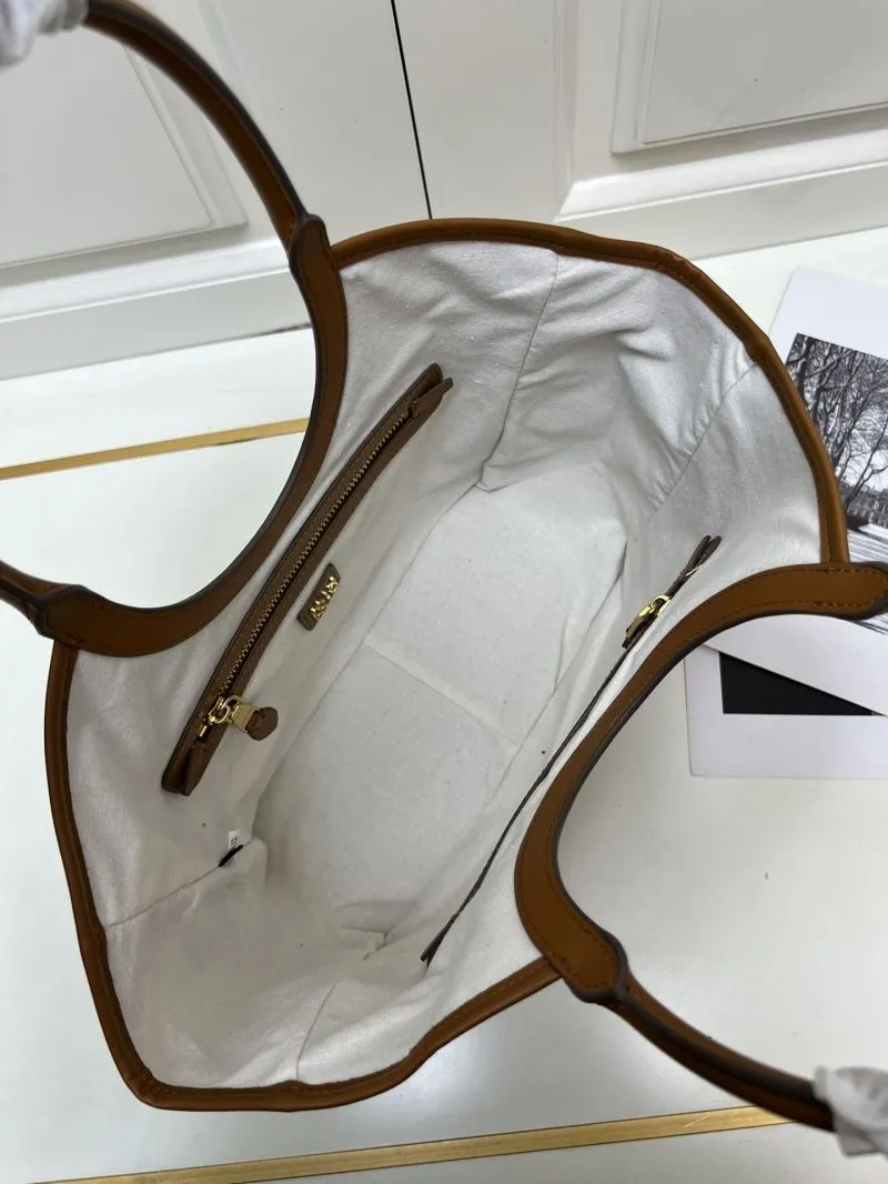 MIU MIU Brown Corduroy Top Handle Tote Bag 1072 - Image 9