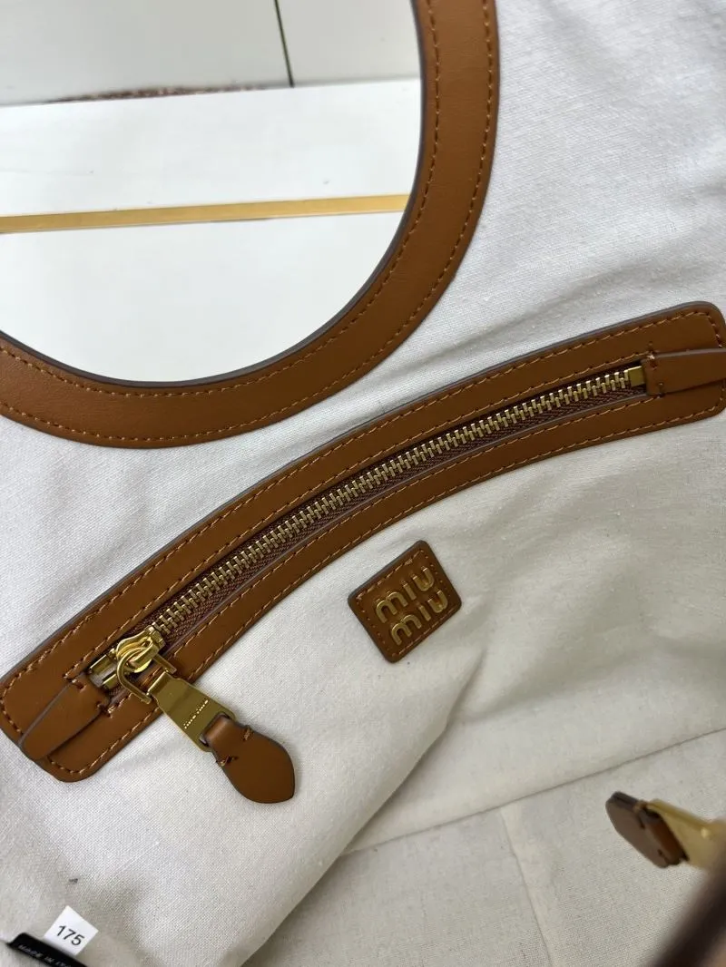 MIU MIU Brown Corduroy Top Handle Tote Bag 1072 - Image 10