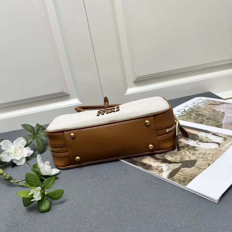 Alternative view of MIU MIU Beige Brown Top Handle Bag 3060