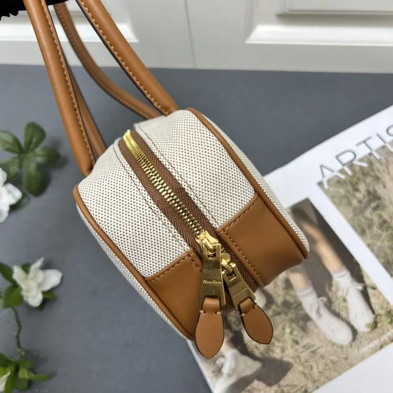 MIU MIU Beige Brown Top Handle Bag 3060 - Image 7