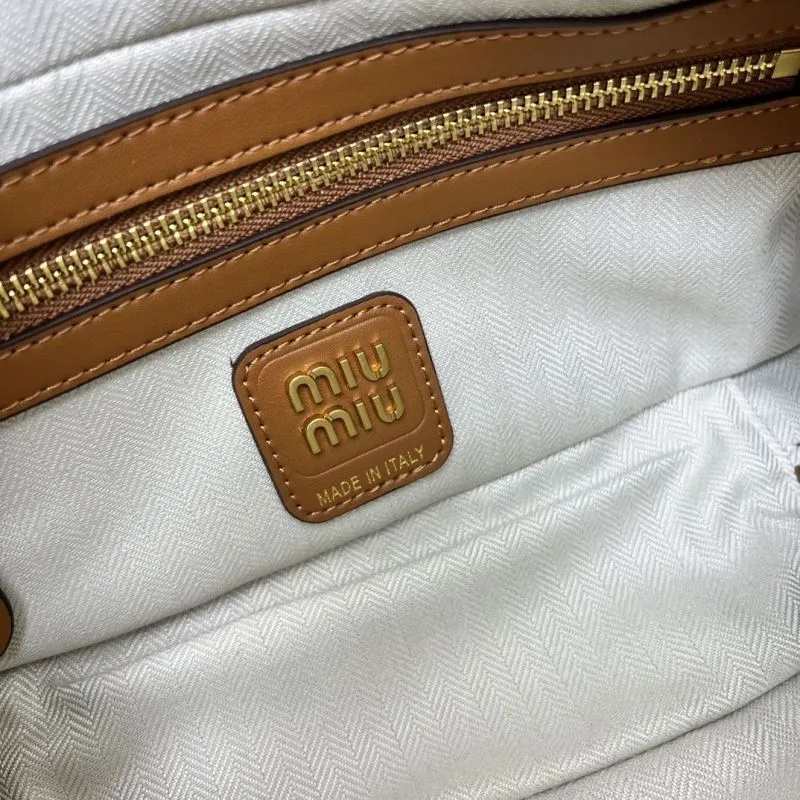 MIU MIU Beige Brown Top Handle Bag 3060 - Image 9