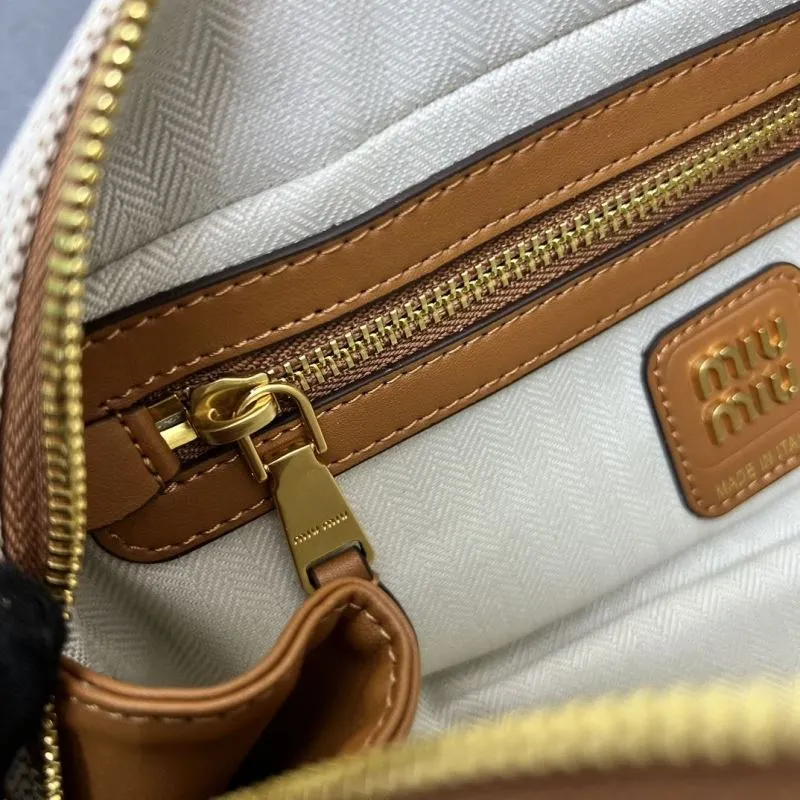 MIU MIU Beige Brown Top Handle Bag 3060 - Image 10