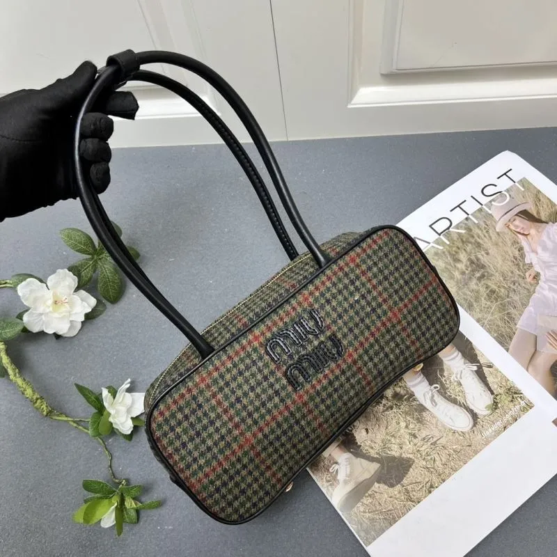 MIU MIU Plaid Top Handle Bag 3060 - Image 4