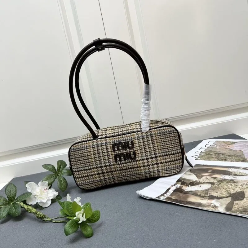 MIU MIU Houndstooth Top Handle Bag 1075