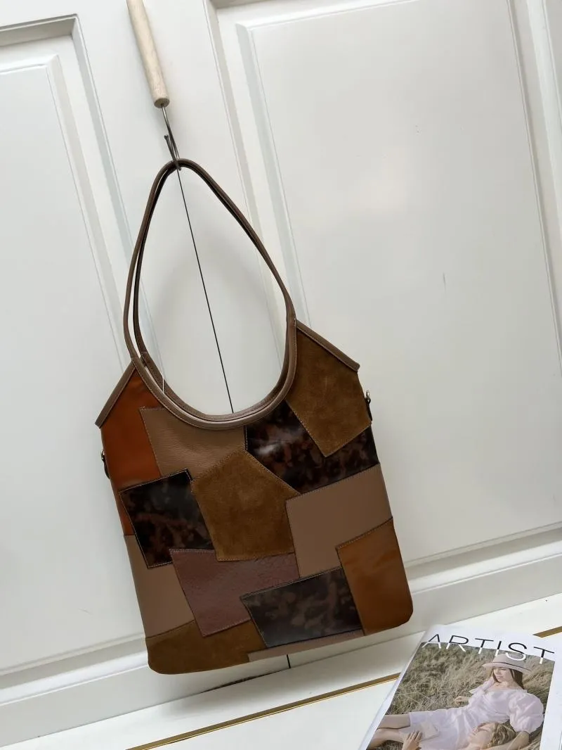 Alternative view of MIU MIU Brown Patchwork Top Handle Bag