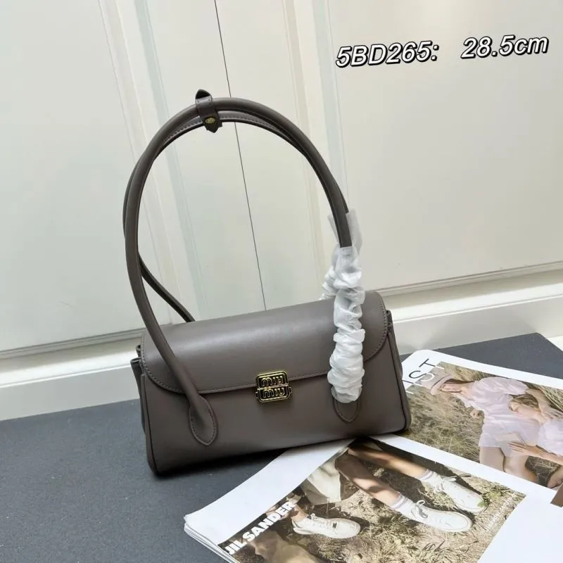 MIU MIU Gray Top Handle Bag 5BD265 28.5cm