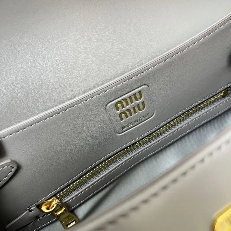 MIU MIU Gray Top Handle Bag 5BD265 28.5cm - Image 9