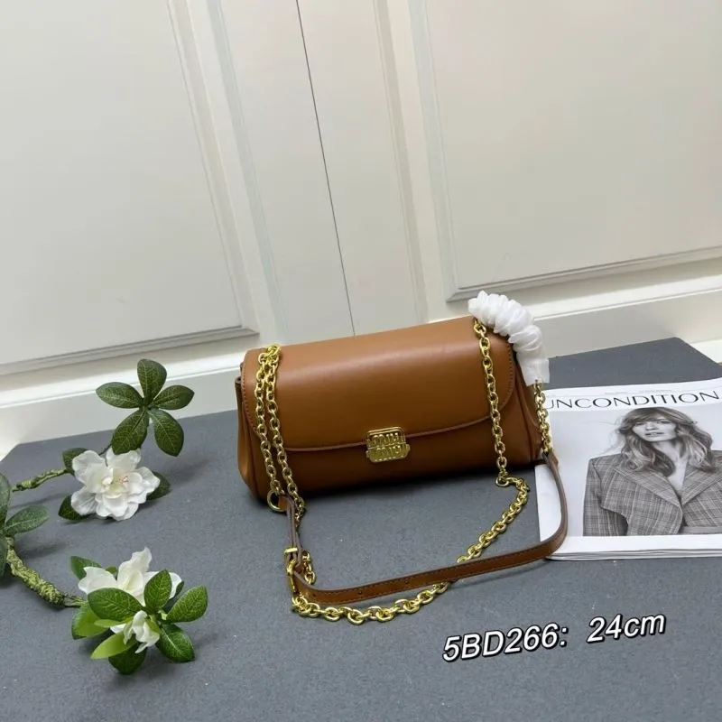 MIU MIU Brown Top Handle Bag 5BD266 24cm