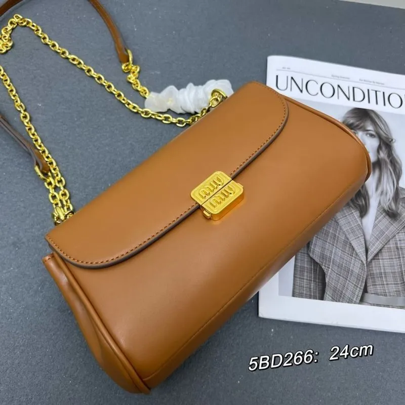 MIU MIU Brown Top Handle Bag 5BD266 24cm - Image 3