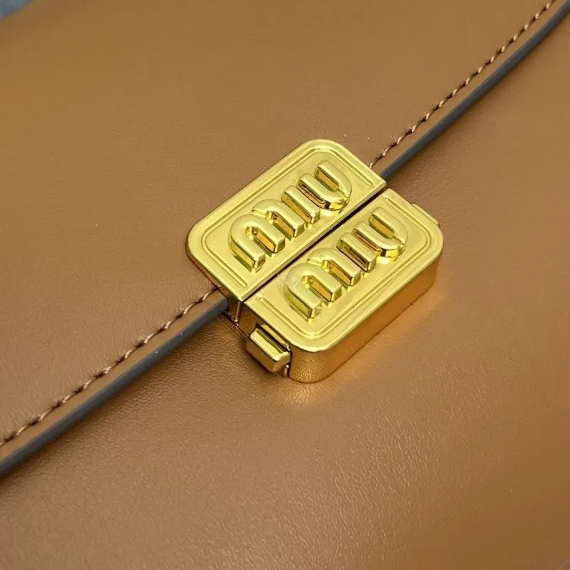 MIU MIU Brown Top Handle Bag 5BD266 24cm - Image 5