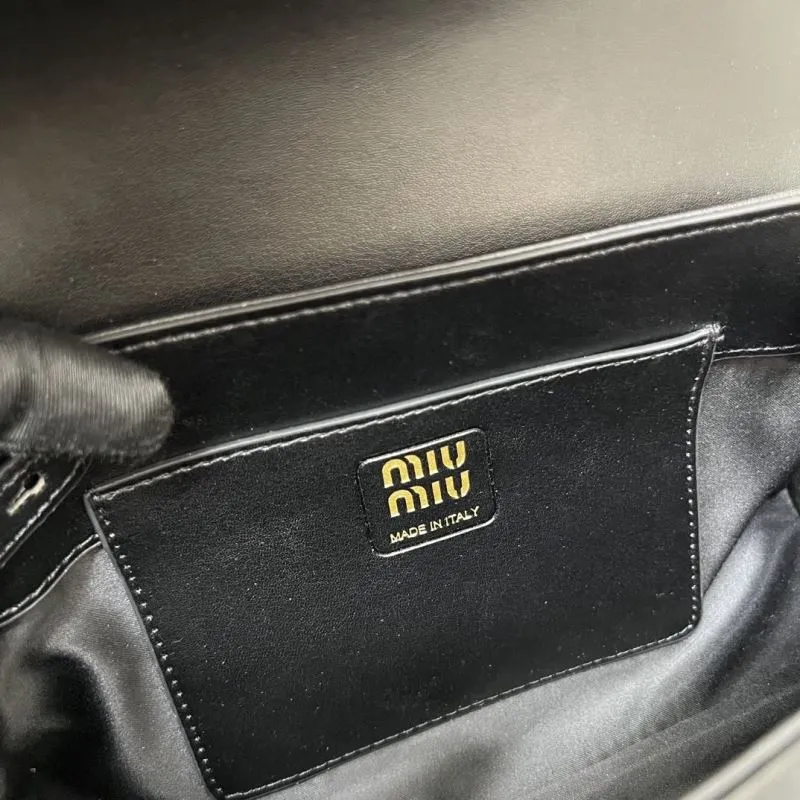 Alternative view of Miu Miu Black Leather Shoulder Bag 5BD266 24cm