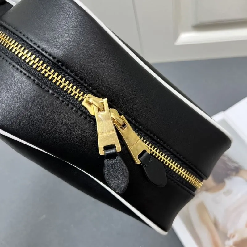 MIU MIU Black White Top Handle Bag 1084 - Image 7