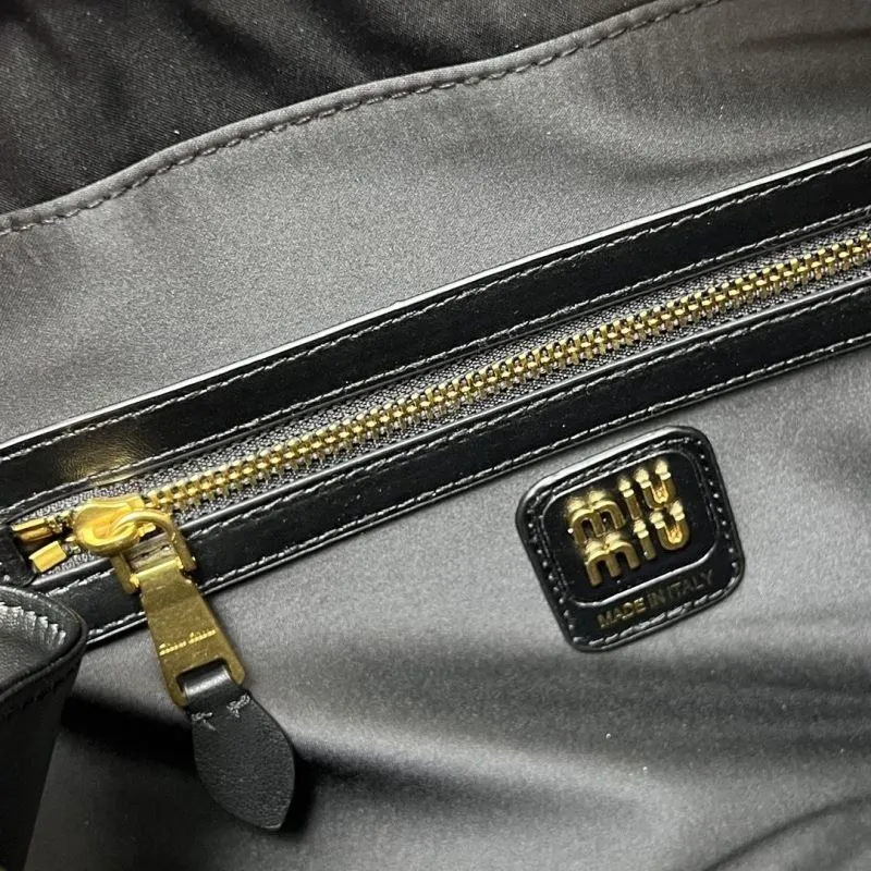 MIU MIU Black White Top Handle Bag 1084 - Image 9