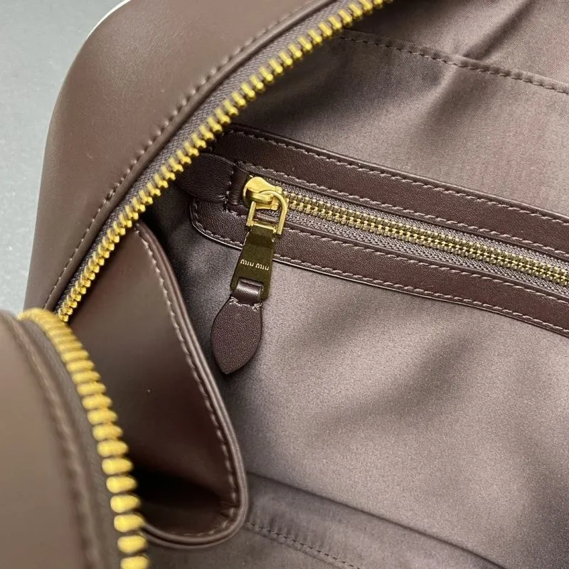 Alternative view of MIU MIU Brown White Top Handle Bag Y117