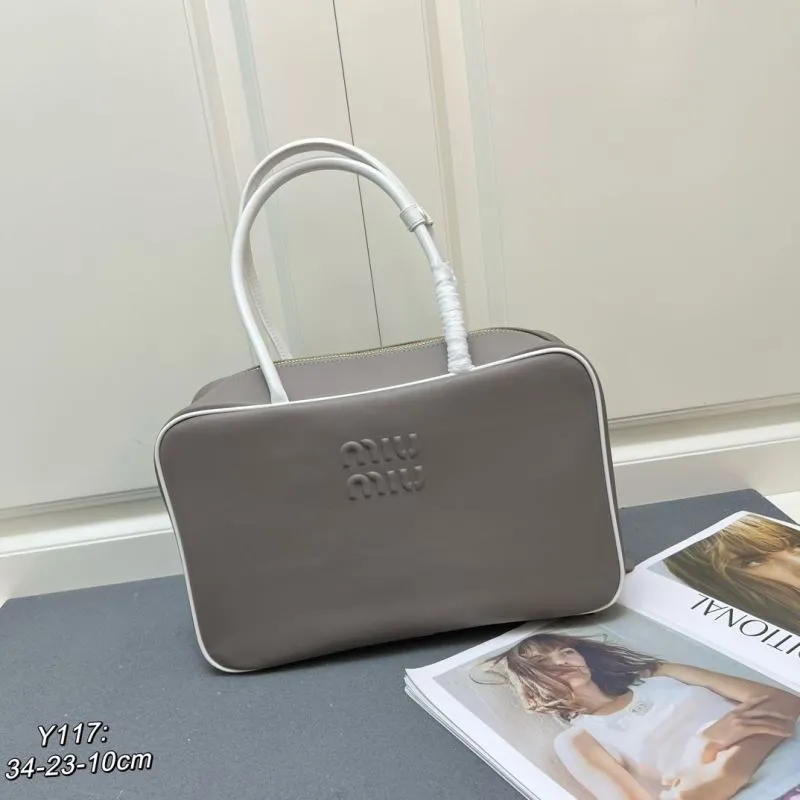 MIU MIU Y117 Gray Top Handle Bag