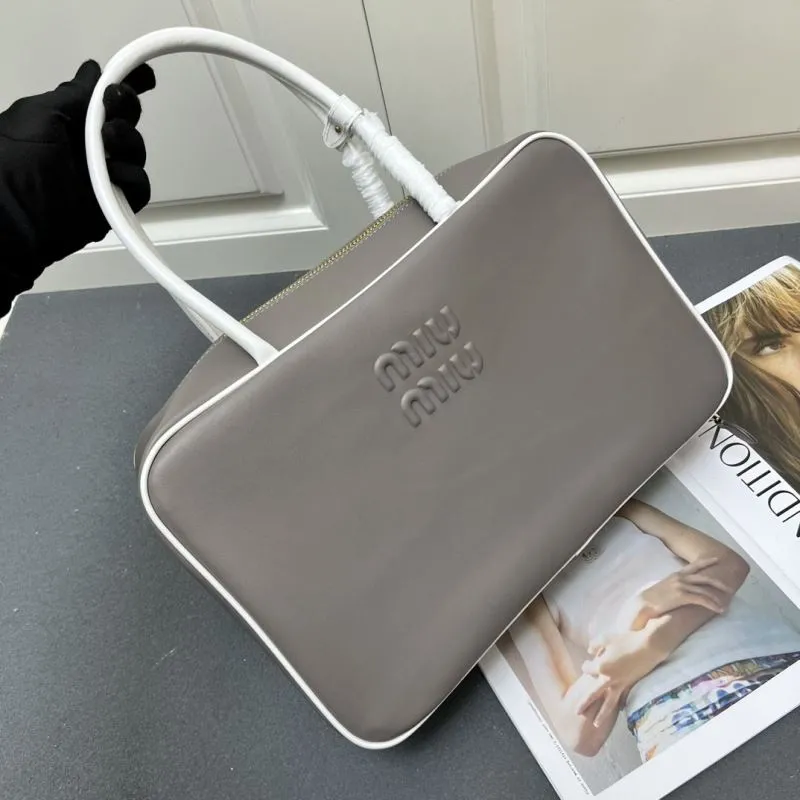 MIU MIU Y117 Gray Top Handle Bag - Image 3