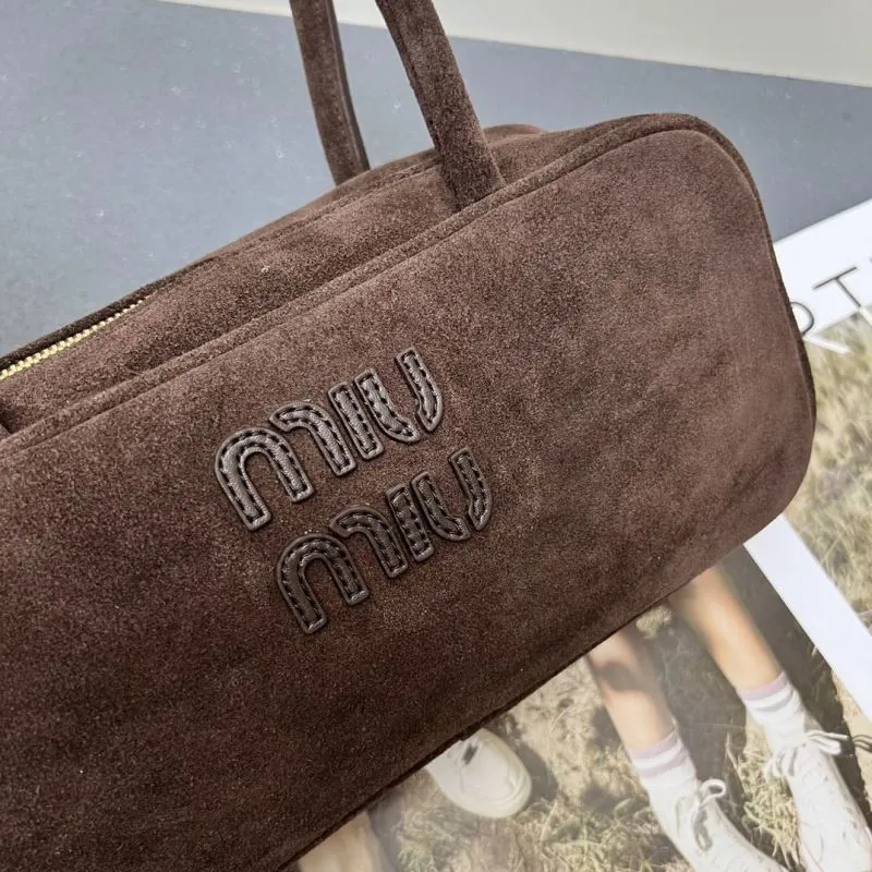 MIU MIU Dark Brown Top Handle Bag 3060 - Image 6