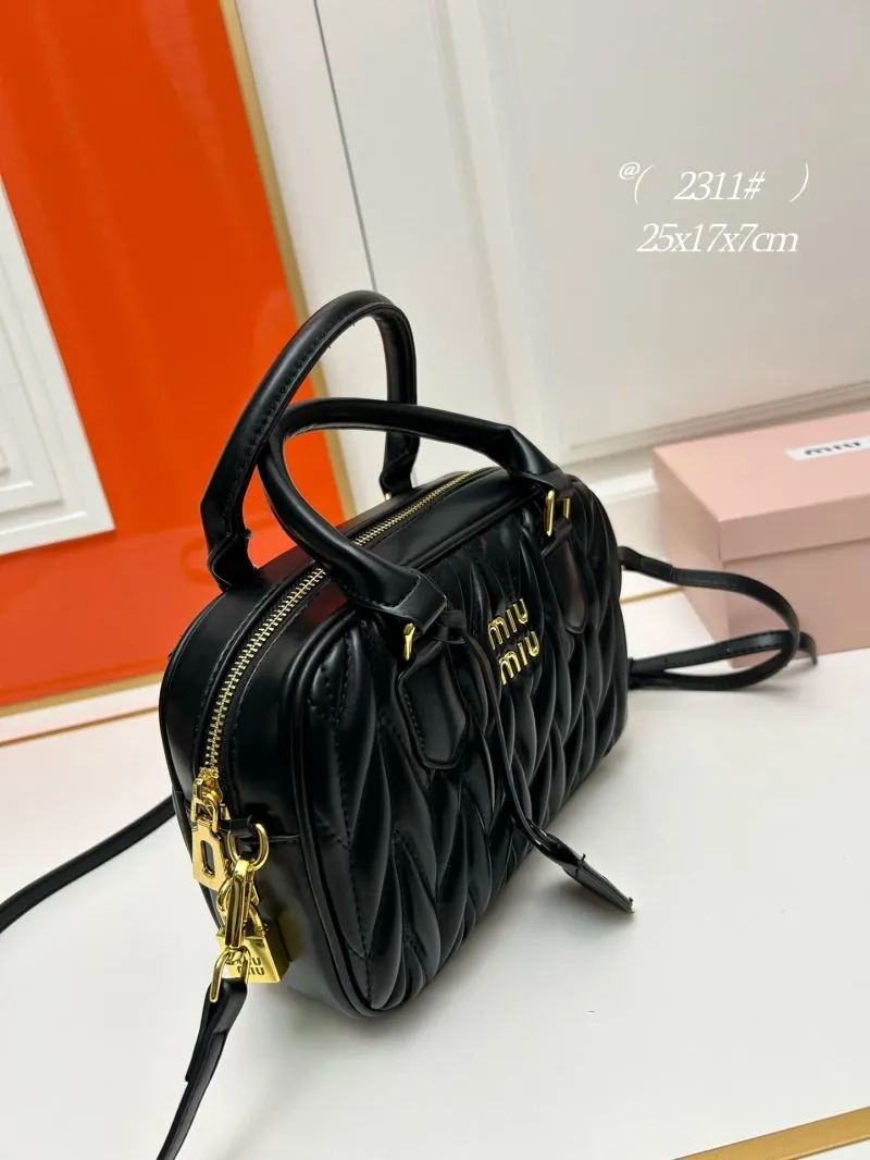 Alternative view of Miu Miu Black Matelassé Top Handle Crossbody Bag 2311