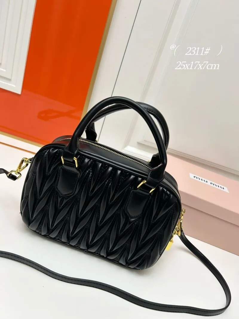 Miu Miu Black Matelassé Top Handle Crossbody Bag 2311 - Image 3