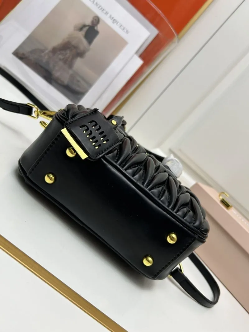 Miu Miu Black Matelassé Top Handle Crossbody Bag 2311 - Image 7