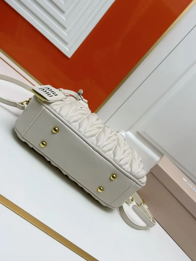 Miu Miu Cream Quilted Top Handle Crossbody Bag 2311 - Image 7