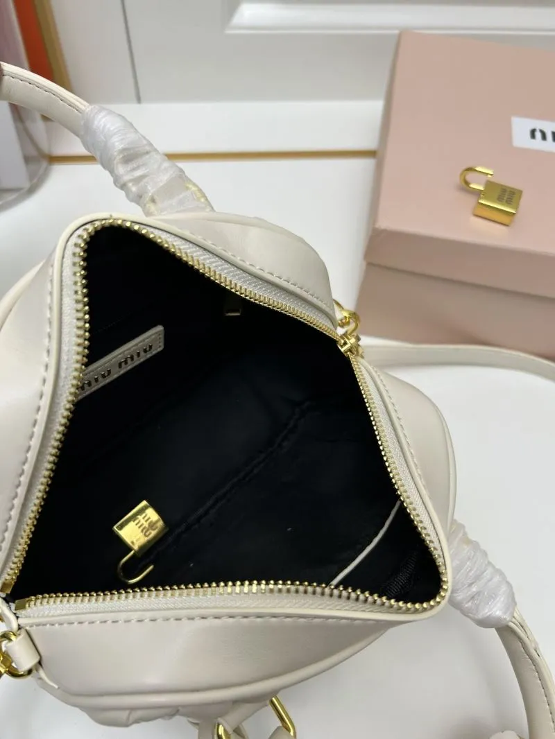 Miu Miu Cream Quilted Top Handle Crossbody Bag 2311 - Image 8