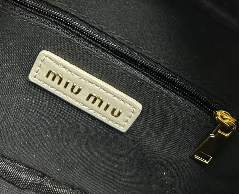 Miu Miu Cream Quilted Top Handle Crossbody Bag 2311 - Image 9