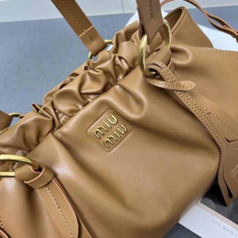 Miu Miu Brown Leather Top Handle Bag 5BG306 - Image 4