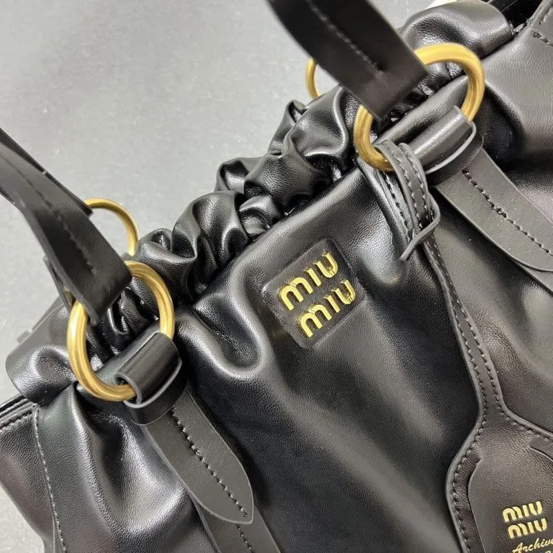MIU MIU Black Leather Shoulder Bag 5BG306 - Image 4