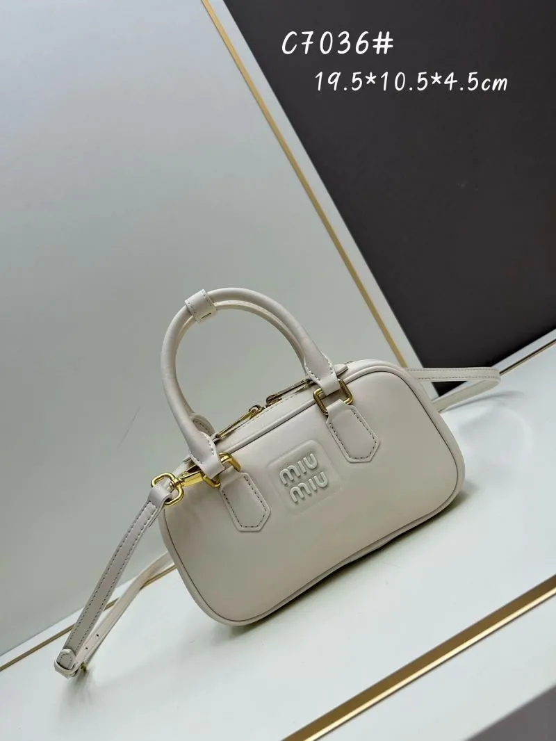 Miu Miu Cream Top Handle Crossbody Bag C7036