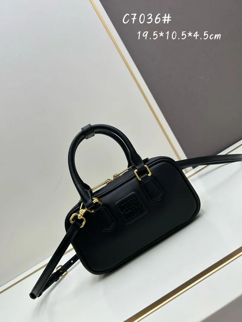 MIU MIU Black Top Handle Crossbody Bag C7036