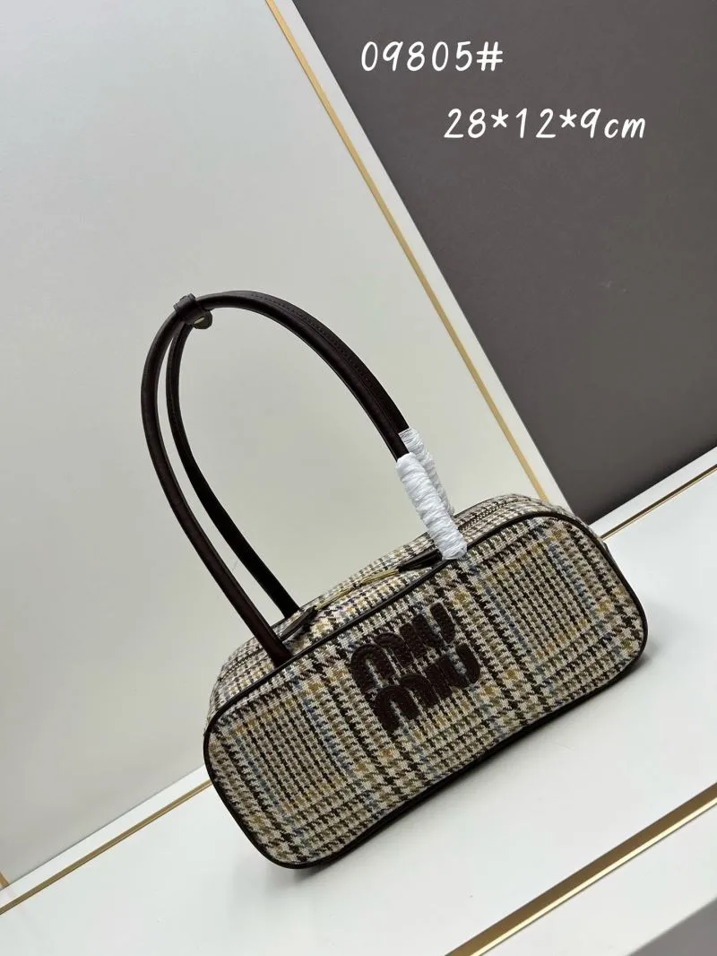 Miu Miu Houndstooth Top Handle Shoulder Bag 09805