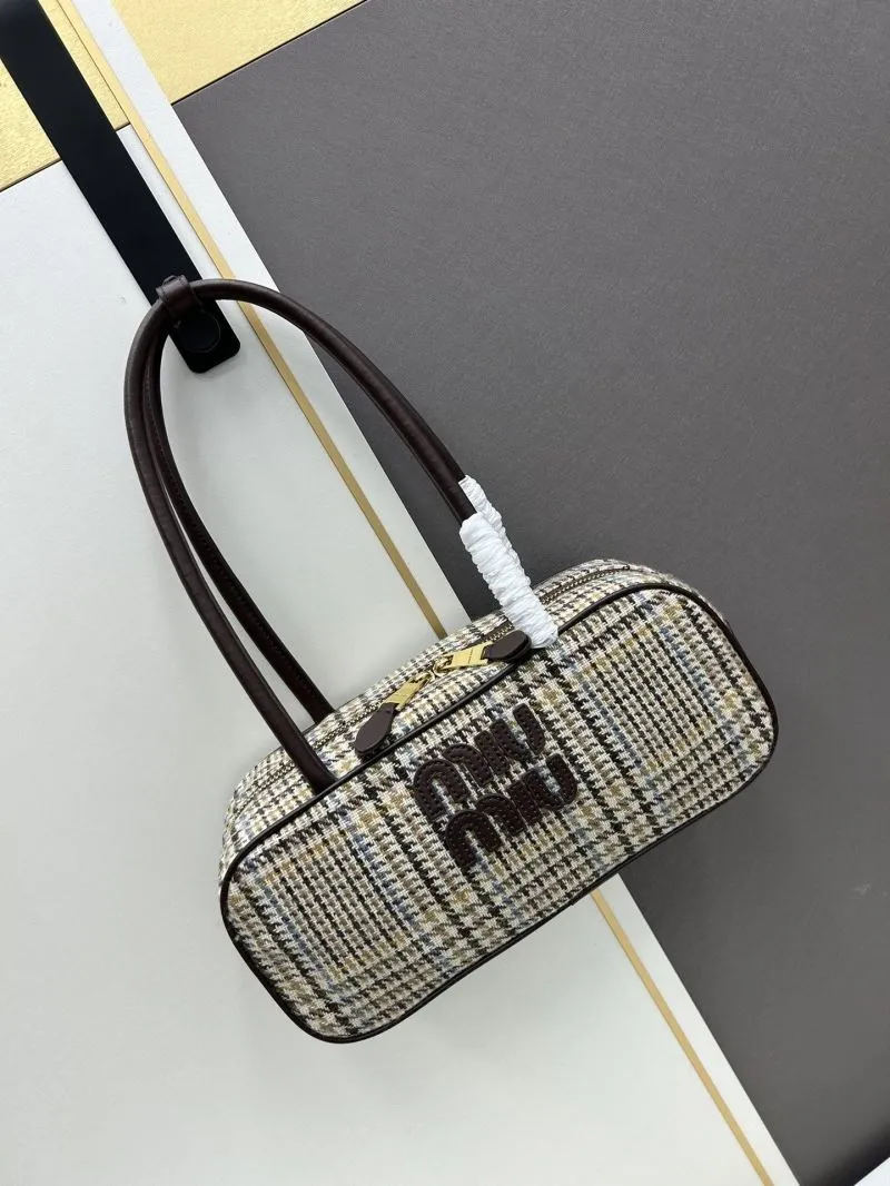 Alternative view of Miu Miu Houndstooth Top Handle Shoulder Bag 09805