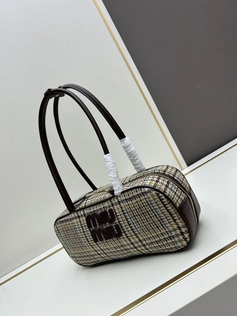 Miu Miu Houndstooth Top Handle Shoulder Bag 09805 - Image 3