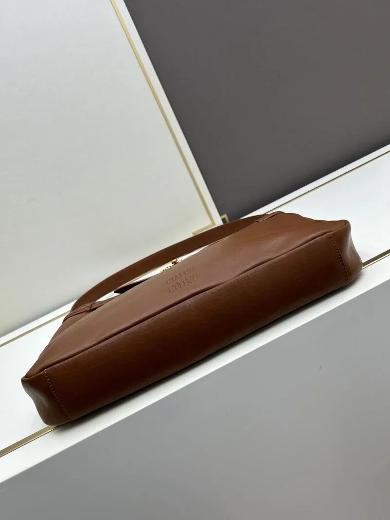 MIU MIU Brown Leather Top Handle Bag 1105 - Image 3