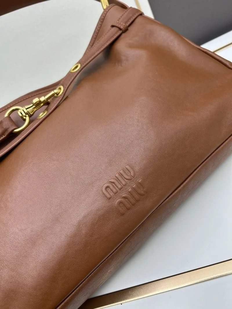 MIU MIU Brown Leather Top Handle Bag 1105 - Image 5