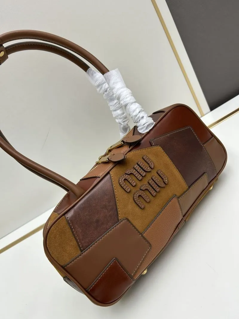 Alternative view of MIU MIU Brown Patchwork Top Handle Bag 1110
