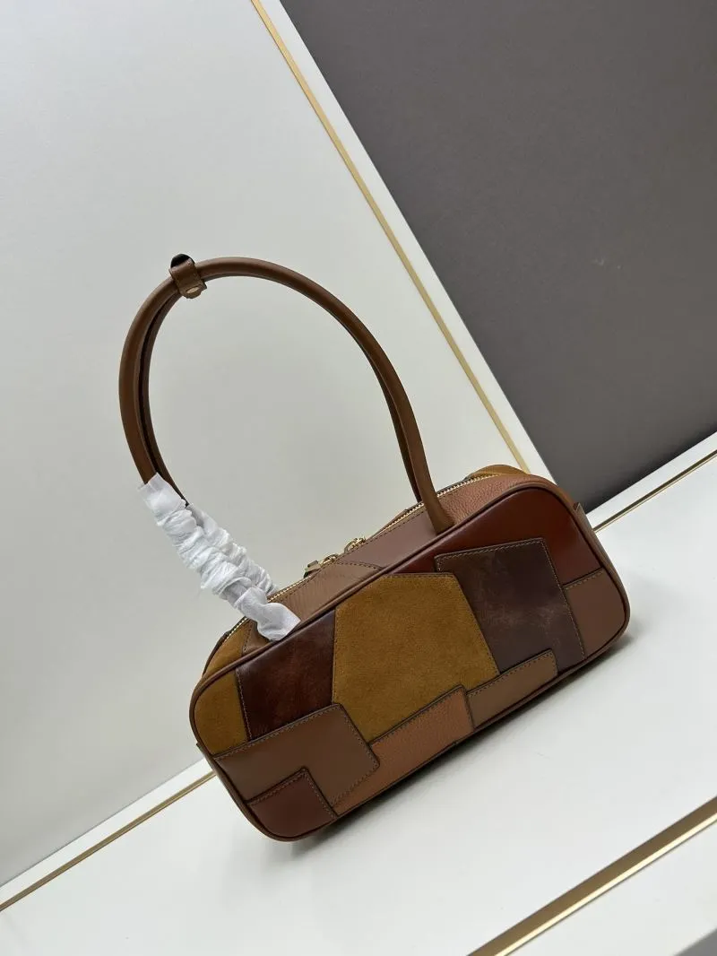 MIU MIU Brown Patchwork Top Handle Bag 1110 - Image 3