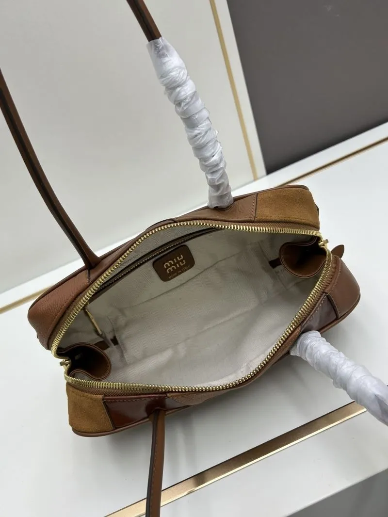 MIU MIU Brown Patchwork Top Handle Bag 1110 - Image 7